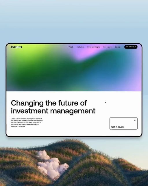 an image of a website with the words changing the future of investment management on it