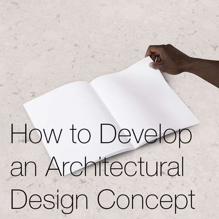 a person holding an open book with the title how to development an architectural design concept