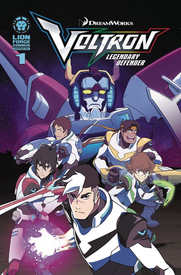 the poster for voltron, an animated action movie with characters from various erass