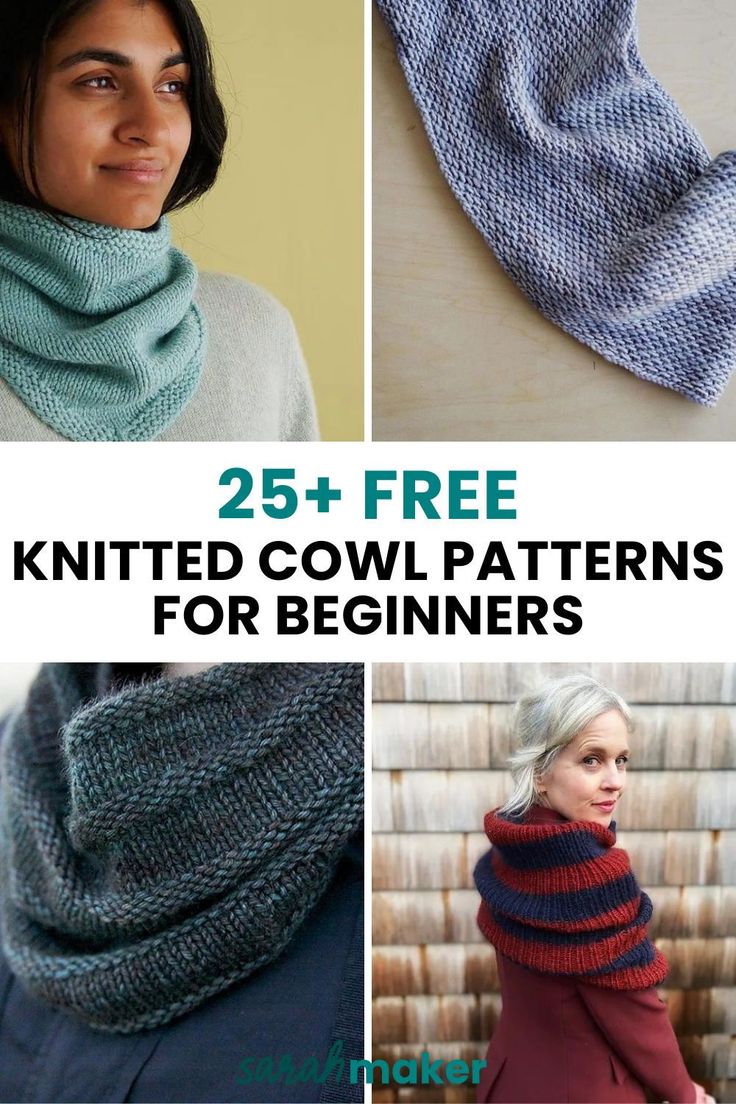 the 25 + free knitted cowl patterns for beginners