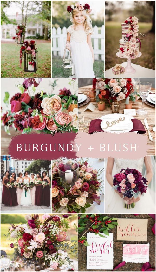 a collage of photos with flowers and wedding colors