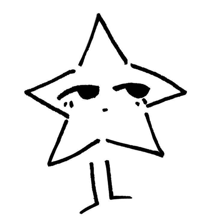 a black and white drawing of a star