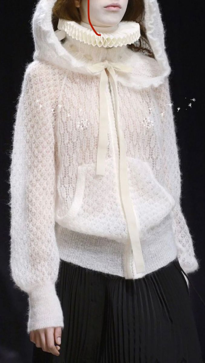 Knitwear Runway, Lace Knitwear, Veronique Branquinho, Lace Hoodie, Space Fashion, Knitwear Fashion, Knit Fashion, Knitting Inspiration, Best Ideas