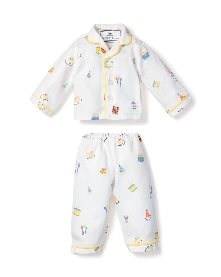 These adorable pajamas will offer your little one the chance to match their favorite doll when heading off to dreamland. These sweet pajamas will fit all 18" dolls. Playful Multicolor Sleepwear For Pajama Party, Playful White Sleepwear, White Cotton Birthday Set, Playful Cotton Sets For Birthday, Playful White Pajama Party Sleepwear, Playful White Sleepwear For Pajama Party, Playful Bedtime Sets For Spring, Playful White Sets For Birthday, Playful Bedtime Sets