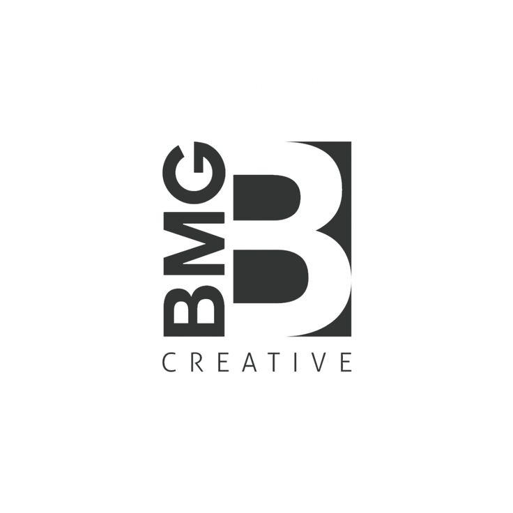 black and white logo design for bmg creative