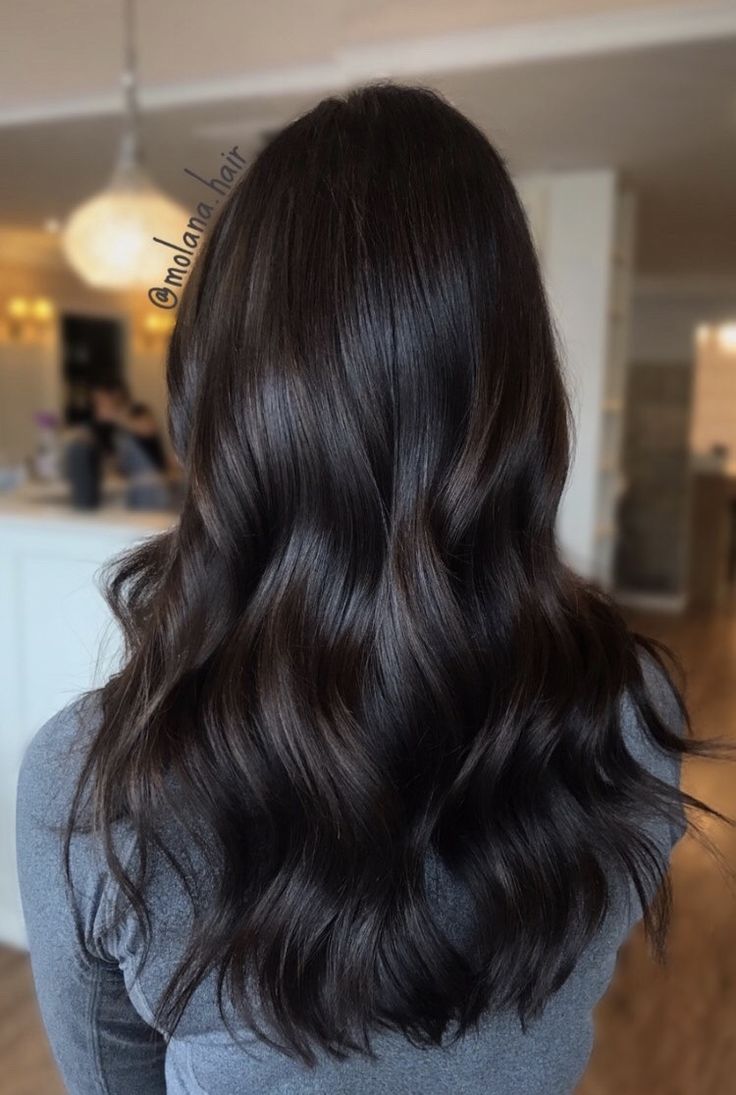 Long Dark Brown Hair, Tanjiro Wallpaper, Black Hair Balayage, Dark Brunette Hair, Brown Hair Inspo, Chocolate Hair, Brown Hair Balayage, Dark Brown Hair Color, Hair Shades