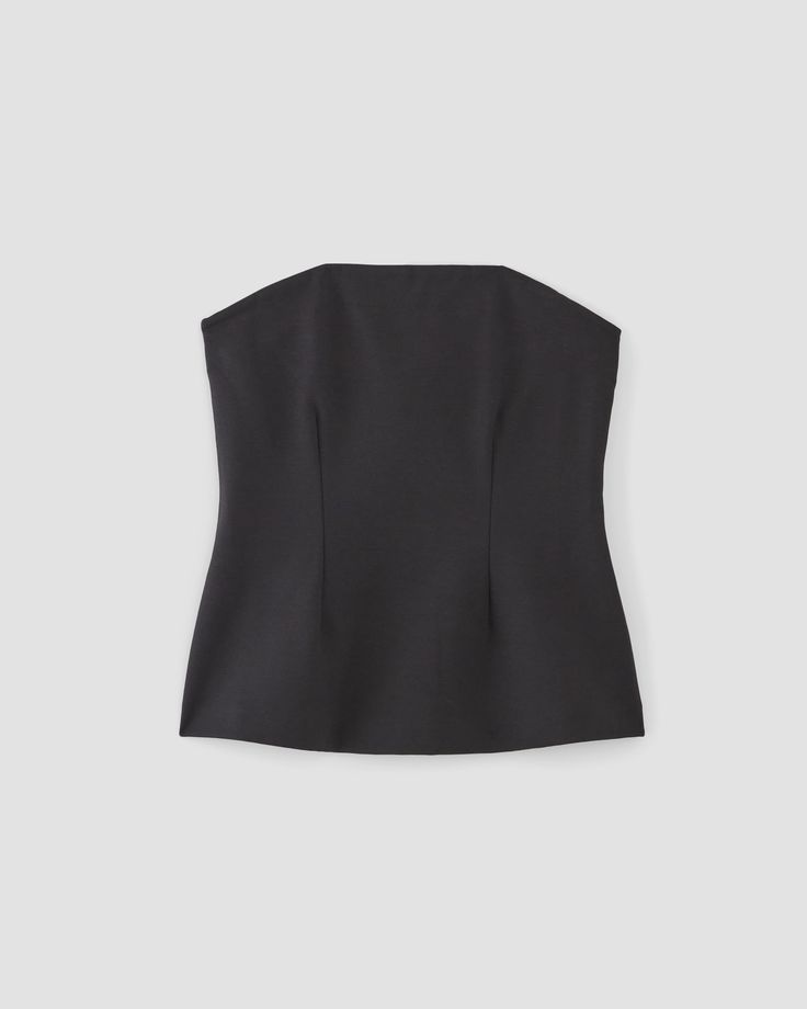 The Dream Tube Top Black – Everlane Black Strapless Top, Inside The Wardrobe, Tube Top Black, Silicone Tape, Work Wardrobe, Minimalist Modern, Double Knitting, Minimal Fashion, Tube Top