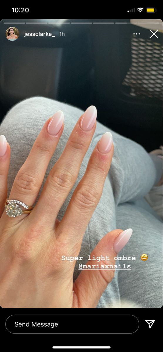 Bridal Ombré Nails, Wedding Ombré Nails, Boho Wedding Nails Bridesmaid, Bridesmaid Nails Dip, Basic Wedding Nails, Simple Wedding Nails For Bride Almond, Natural Round Acrylic Nails, Minimal Wedding Nails, Classy Bridal Nails Almond