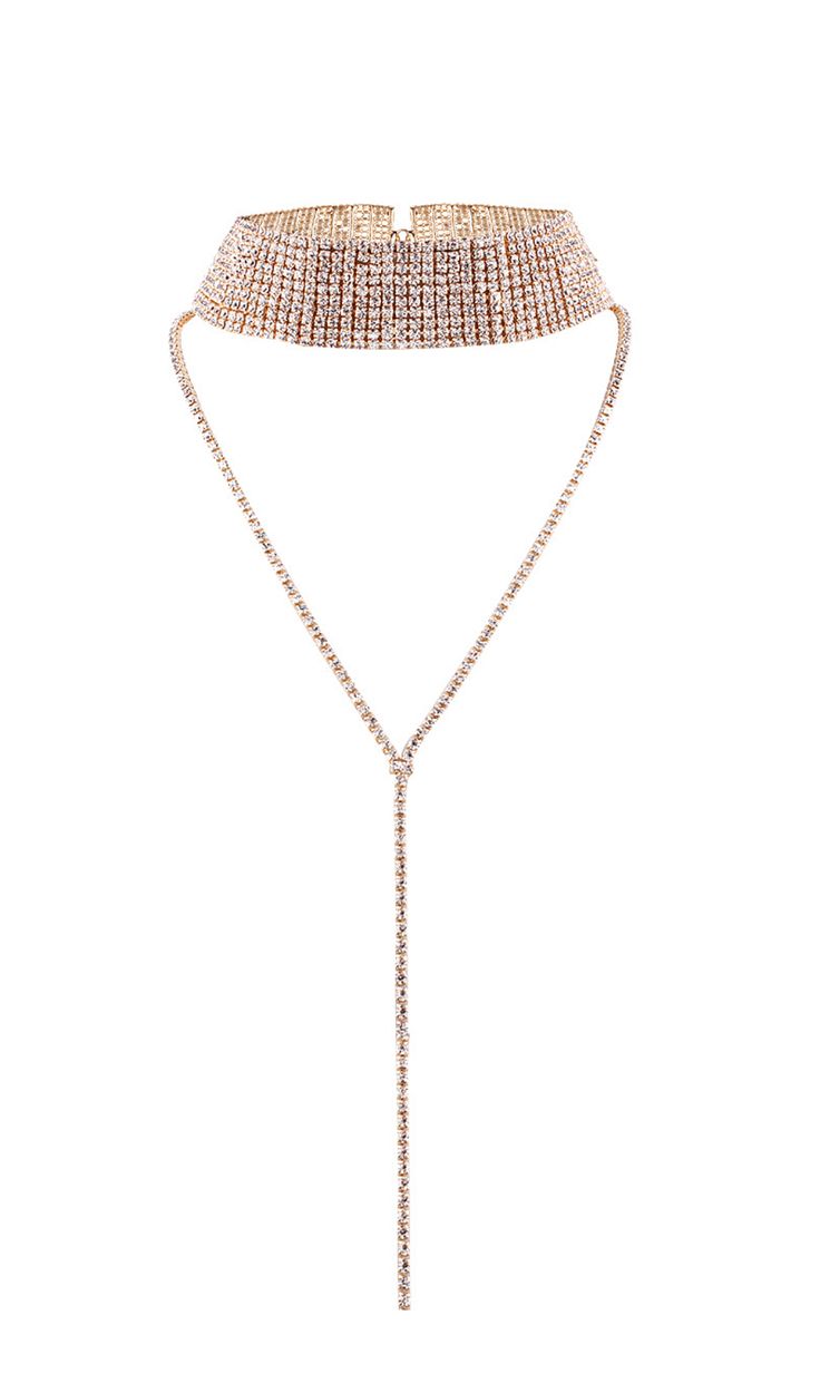 Multi-layer full diamond necklace. ohmogo GOLD