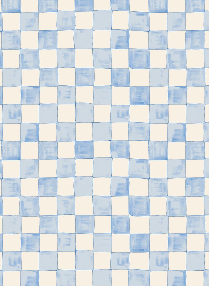 a blue and white checkerboard pattern that looks like it has been painted on