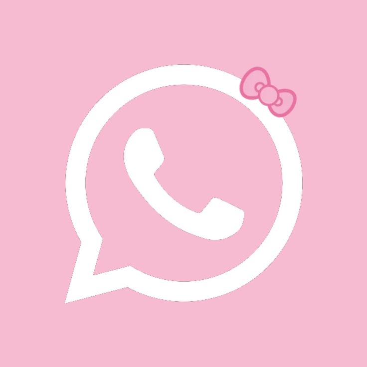 a pink background with a white phone and a bow on the top of its head