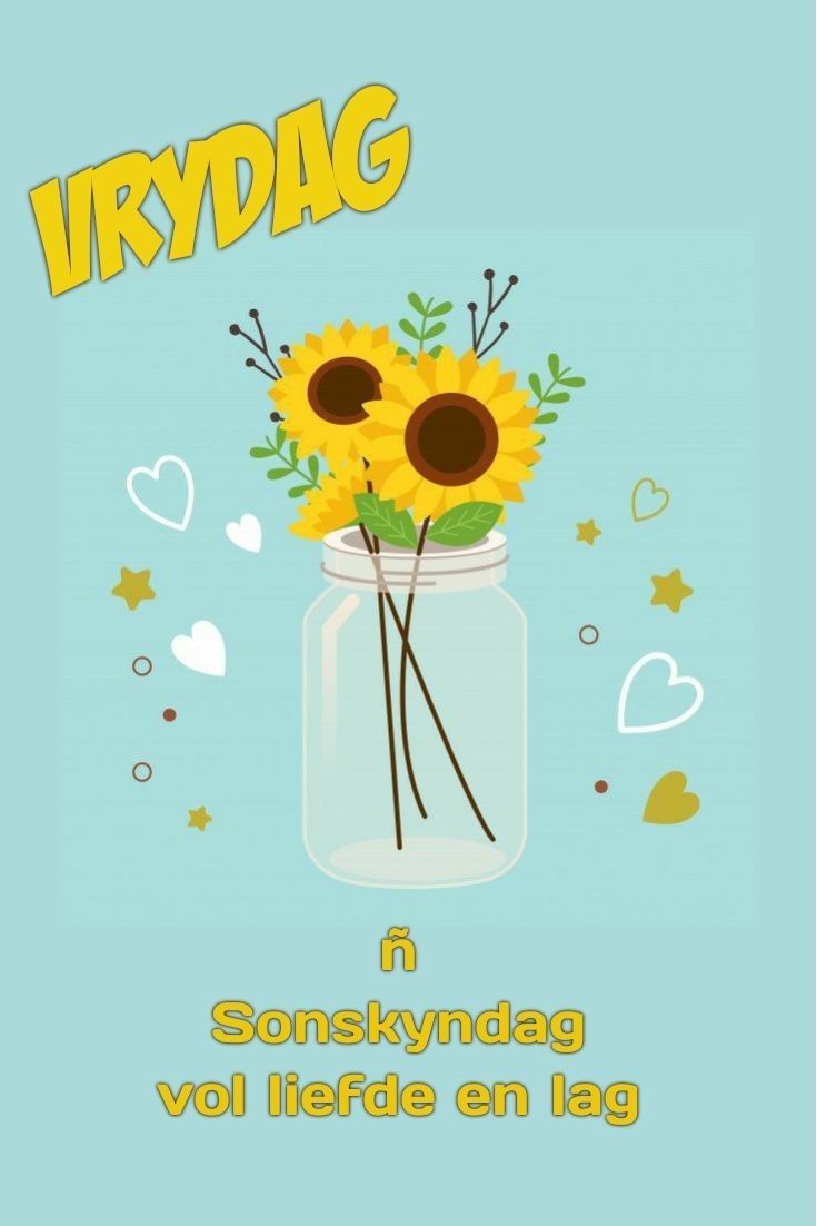 a card with sunflowers in a mason jar and the words virtdag