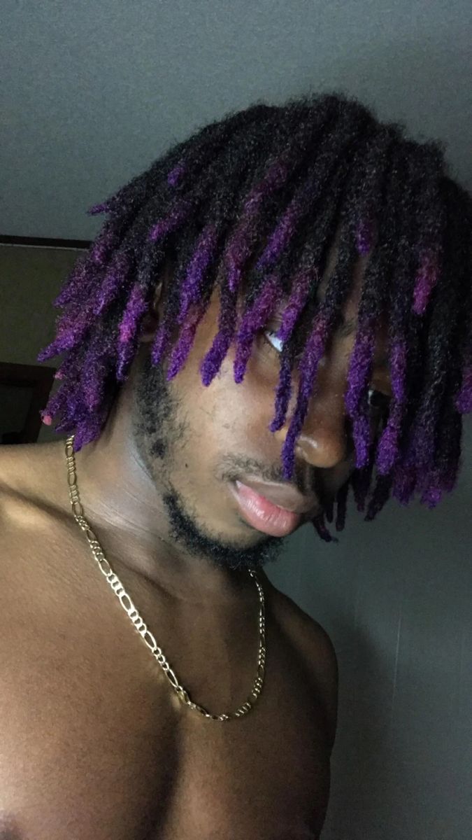 Purple Dreads, Dyed Dreads, Colored Dreads, Hair Twists Black, Dread Hairstyles For Men, Dyed Tips, Dyed Hair Men, Purple Tips, Dyed Hair Purple