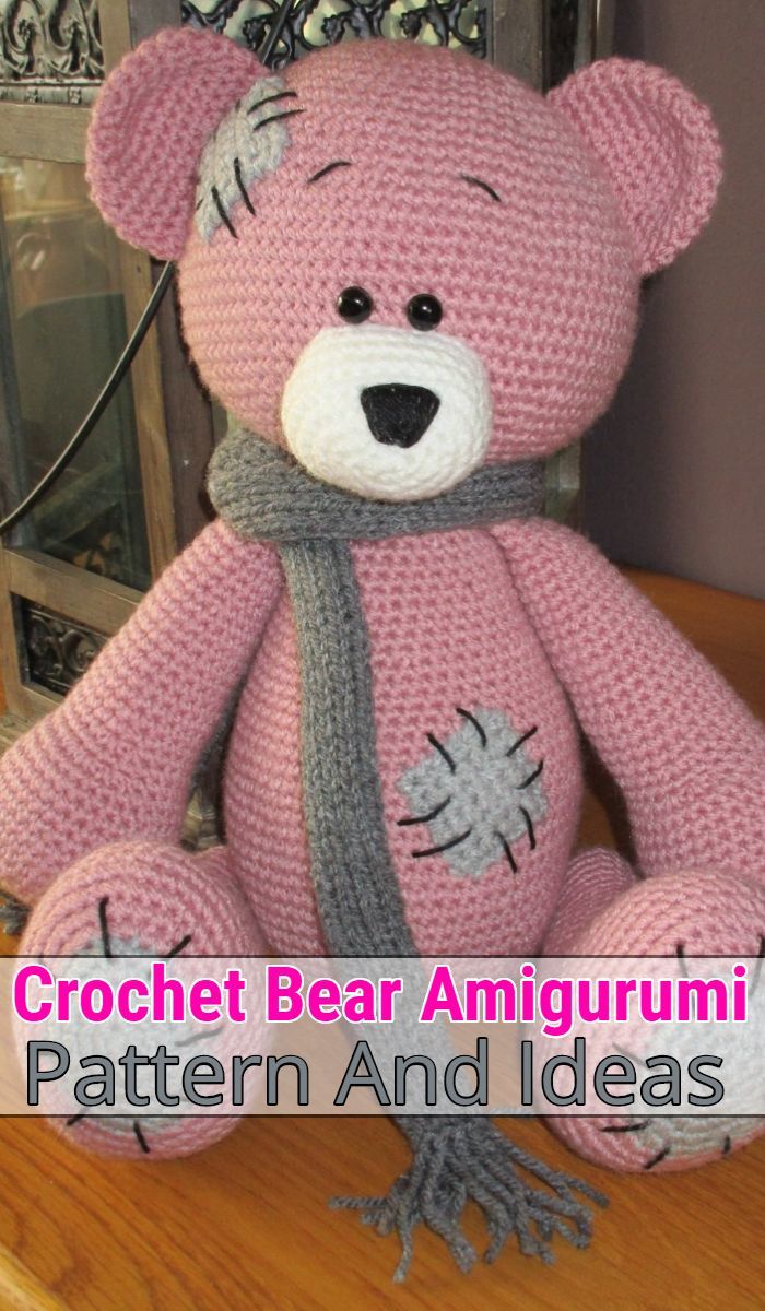 a crochet bear amigurmi pattern and idea is displayed on a table