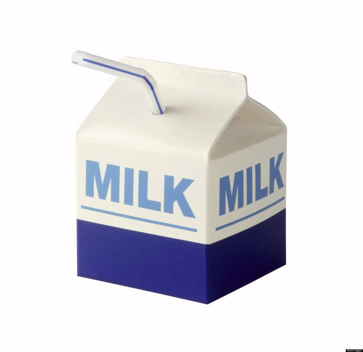 a milk carton with a straw sticking out of it