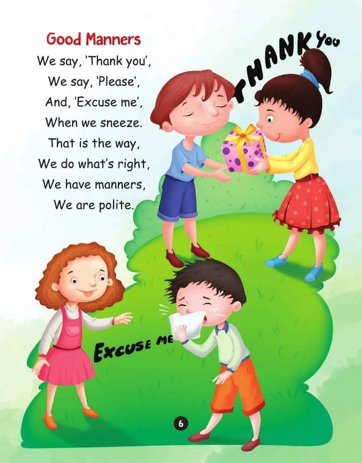 an image of children giving gifts to each other on a hill with the words thank you