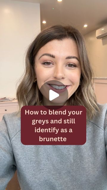 Grey To Brown Hair, Disguise Grey Hair Brunette, Grey Blending For Brunettes, Mushroom Gray Hair Color, Blending Greys Into Brown Hair Brunette, Subtle Lowlights For Brown Hair, Shades Eq Silver Toner Formulas, Grey Hair Young Women, How To Cover Grey Hair In Dark Hair