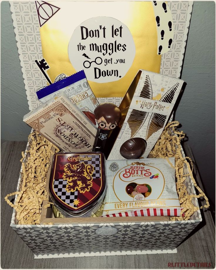 a harry potter gift box filled with treats