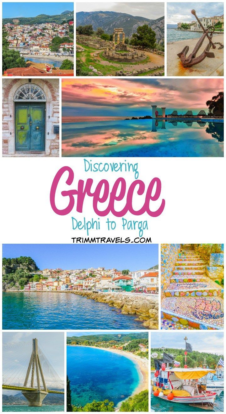 a collage of photos with the words discovering greece written in different languages