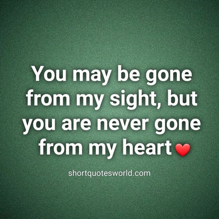 the quote you may be gone from my sight, but you are never gone from my heart