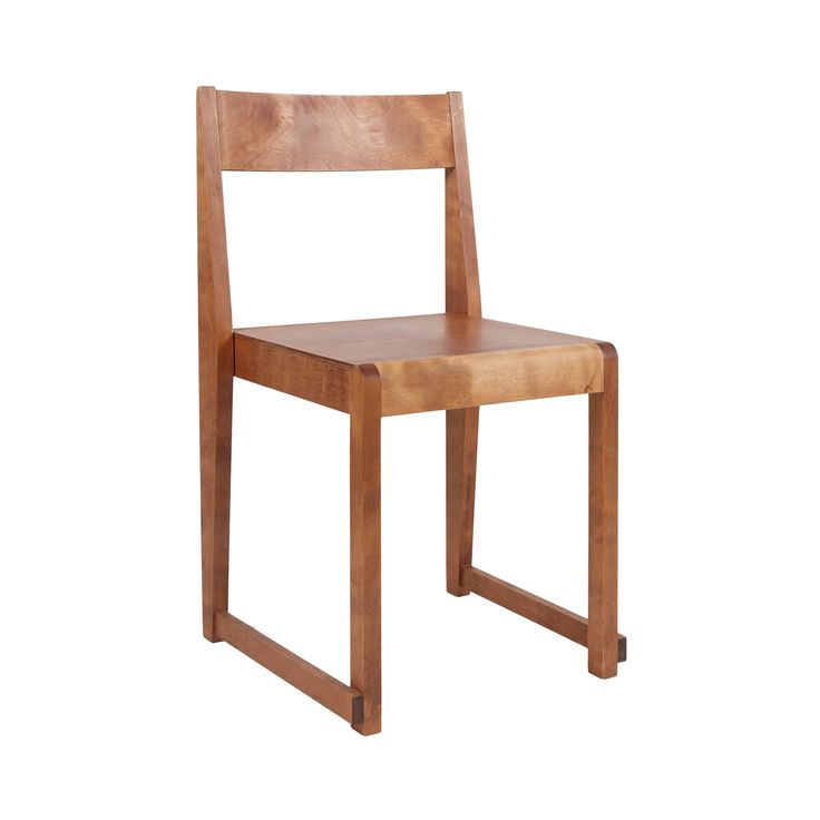 a wooden chair on a white background