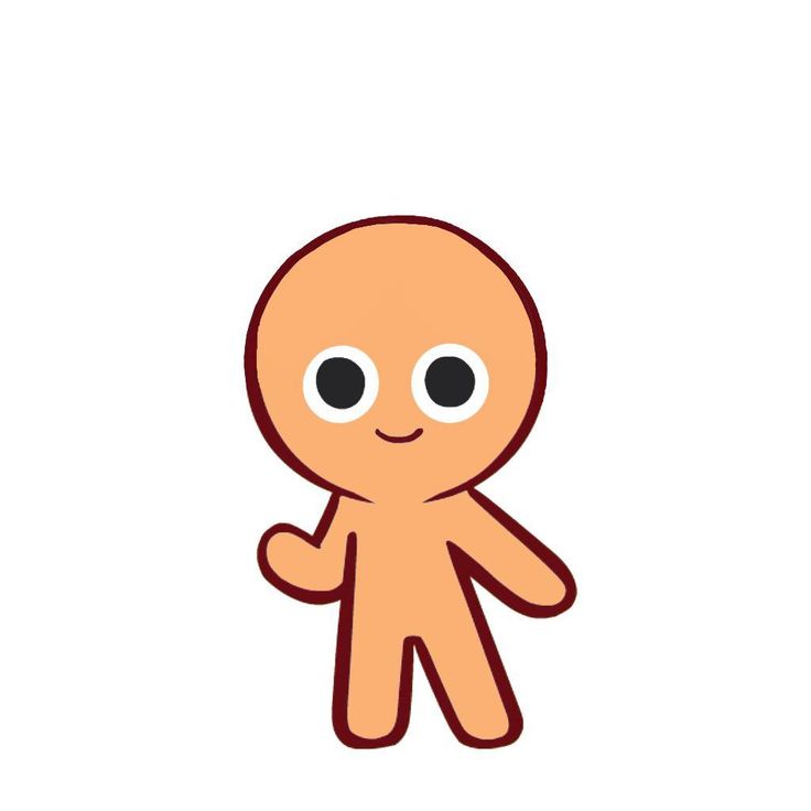 an orange cartoon character with big eyes and one eye wide open, standing in front of a white background