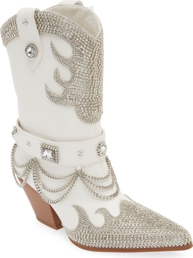 Fashion Look Featuring Old Gringo Boots and Betsey Johnson Boots by skylaspencer - ShopStyle Betsey Johnson Boots, Western Gala, Silver Cowboy Boots, Rhinestone Cowboy Boots, Cowgirl Bride, Rhinestone Cowboy, Rhinestone Cowgirl, Cowgirl Accessories, Bota Country