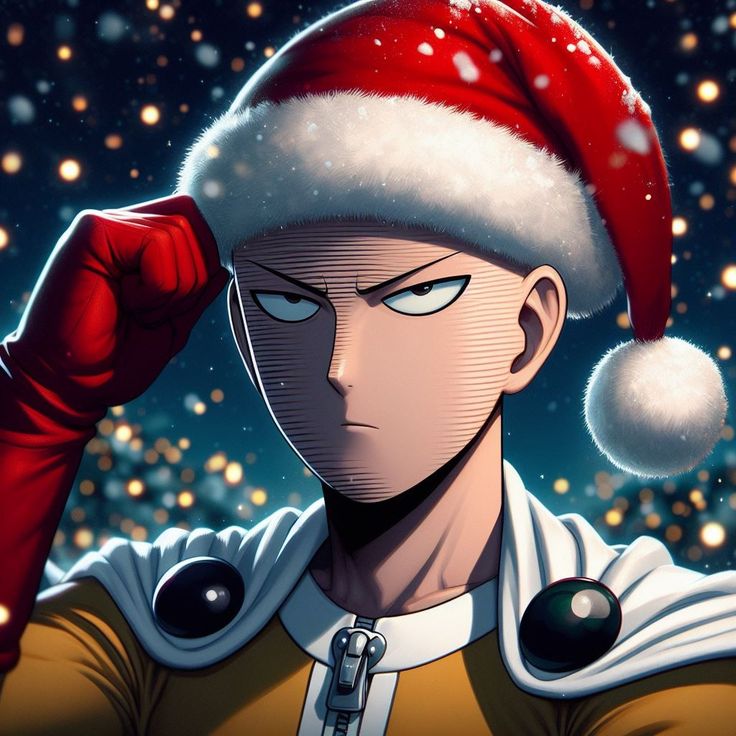 Saitama Christmas, Christmas Anime Wallpaper, 1 Punch Man, Saitama Anime, One Above All, Saitama One Punch Man, Saitama One Punch, Cartoons Movies, Style Anime