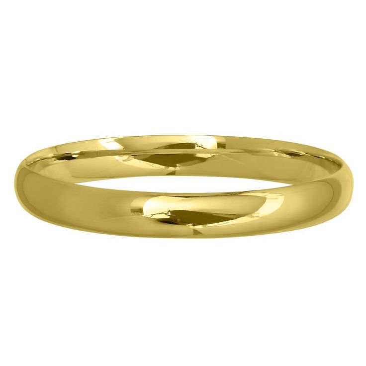 Add an edge to your outfit with this chic bangle bracelet that is crafted from Endura Gold®, which is 14K gold with a hypo-allergenic nickel-free alloy of high quality intended to last a lifetime. Endura Gold's unique design and patented alloy makes it durable to resist denting, scratching and other forms of wear. 7 inches in length 14k Yellow Gold Tarnish-resistant Bangle, Classic Gold Bangle Tarnish Resistant, 14k Gold Bangle With Shiny Finish, Timeless Gold Bangle With Polished Finish, Timeless Polished Gold Bangle, Modern Yellow Gold Bangle With Polished Finish, Formal Gold Plated Bangle With Polished Finish, Classic Round Band Bracelet For Anniversary, White Gold Bracelet As Gift