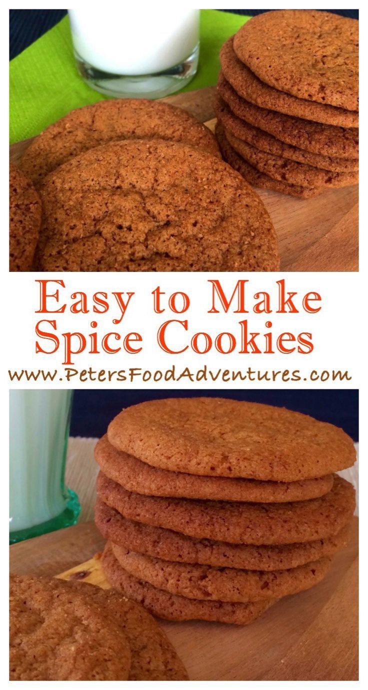 cookies stacked on top of each other with the words easy to make spice cookies above them