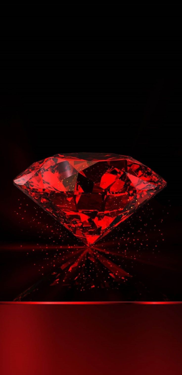 a red diamond on a black background