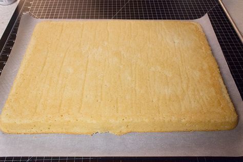 an uncooked cake sitting on top of a pan