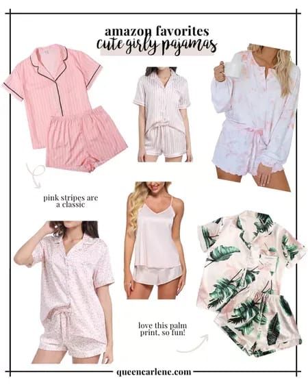 Click to shop these Amazon pajamas on my LTK! Follow queencarlene for affordable shopping and sizing recommendations for affordable loungewear, cozy chic loungewear, pj shorts, pj tank top, pj sleepwear set, curvy pjs, curvy sleepwear, and curvy loungewear. Amazon Pajamas, Girly Pajamas, Pajamas Amazon, Amazon Organization, Amazon Queen, Chic Loungewear, Cozy Pjs, Girls Pjs, Pajama Fashion