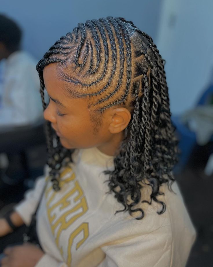 Lemonade boho Fulani twits ❤️ Lemonade Fulani Braids Twist With Curls, Short Lemonade Fulani Braids, Lemonade Fulani Braids Twist, Fulani Braids Kids, Twist With Curls, Braids Kids, Lemonade Braids Hairstyles, Braids Twist, Birthday Inspo