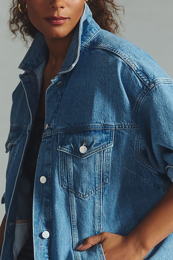 Denim, decoded: This fall, we’re digging denim in every corner of our closet. Our bestselling denim boyfriend jacket has been reimagined with adaptive features for universal wear - making it the perfect piece for every body. From holy-grail tees and perfectly fitted jeans to laidback dresses, PILCRO is on everyone’s most-wanted-wardrobe list. | The Weston Denim Boyfriend Jacket by Pilcro in Blue, Women's, Size: 2XS, Cotton at Anthropologie Boyfriend Denim Jacket, Fitted Jeans, Boyfriend Jacket, Boyfriend Denim, Tent Dress, Oversized Denim Jacket, Boho Blouses, Premium Denim, Summer Girls