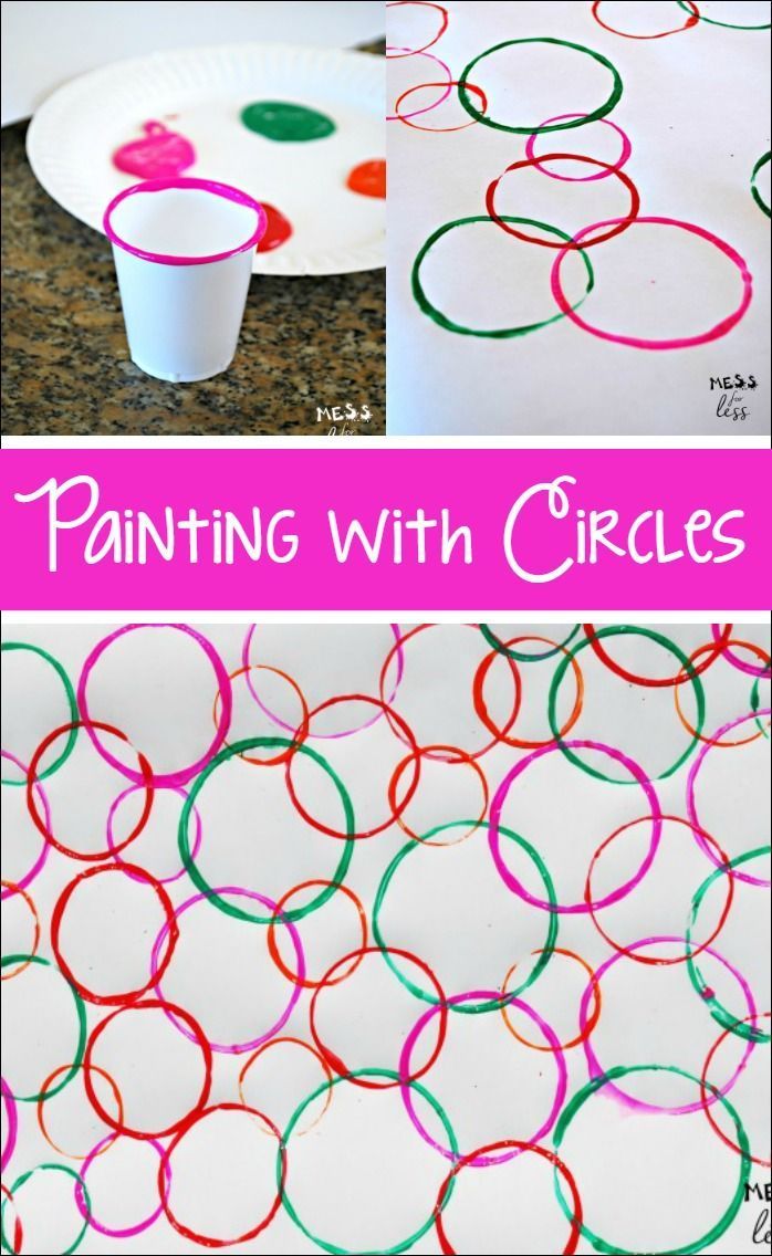 painting with circles is an easy and fun art project for kids to do on paper plates