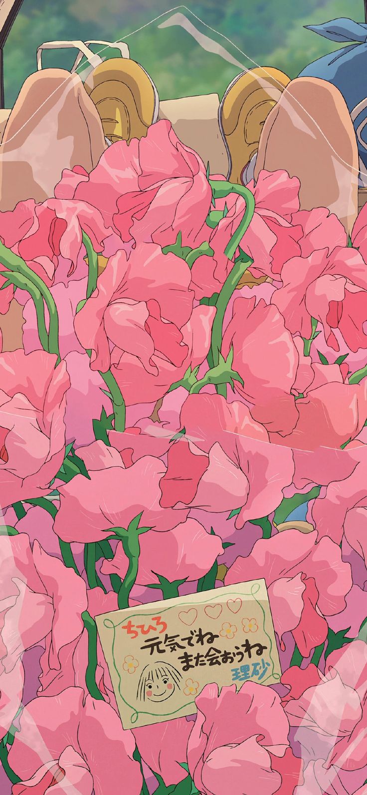 Pink Ghibli Wallpaper, Pink Cartoon Aesthetic Wallpaper, Flowers Anime Aesthetic, Anime Flower Aesthetic, Pink Core Wallpaper, Studio Ghibli Iphone Wallpaper, Studio Ghibli Backgrounds, Ghibli Room, قلعة هاول المتحركة