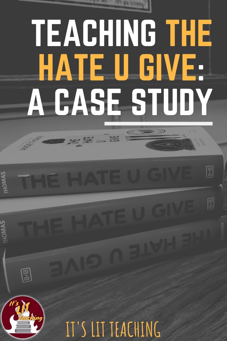 three books stacked on top of each other with the title teaching the hate u give case study