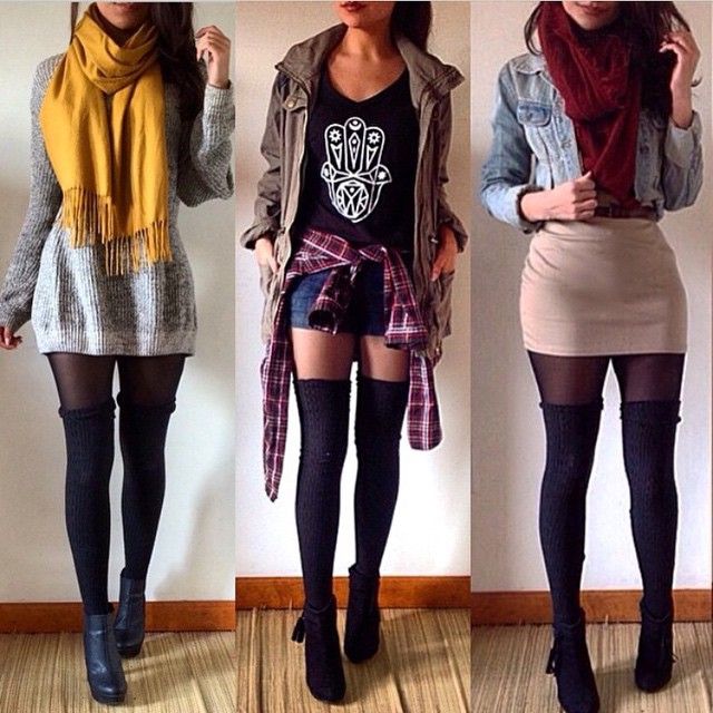 Thigh High Socks Outfit, High Socks Outfits, Socks Outfit, Sock Outfits, Thigh High Socks, Ladies Dress Design, Mode Inspiration, Fall Winter Outfits, Outfits Casuales