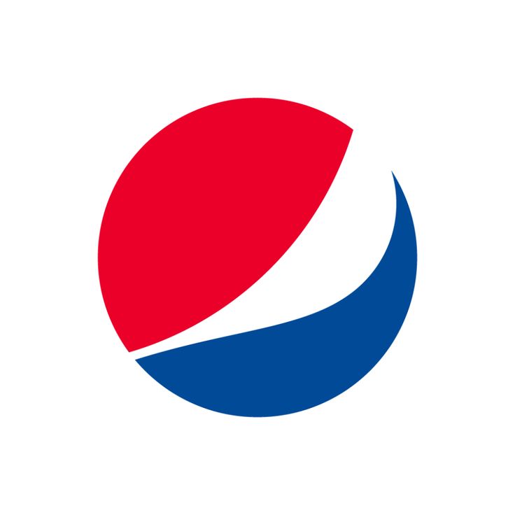 the pepsi logo is shown in red, white, and blue on a white background