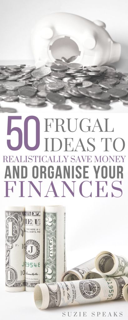 the cover of 50 frugal ideas to realisticly save money and organize your finance