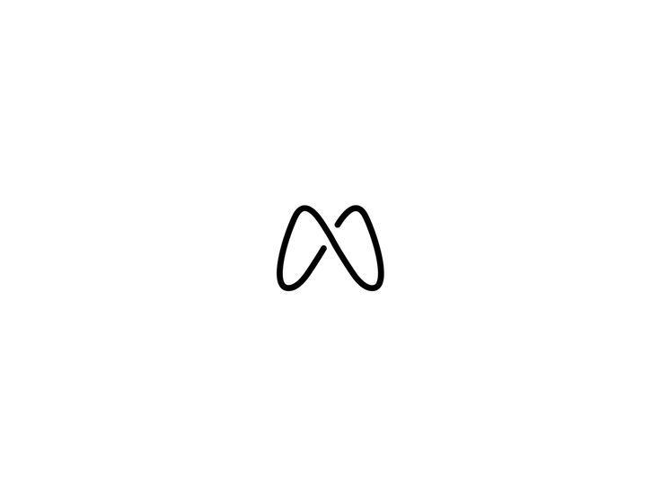 the letter m is made up of two lines and has an oval shape in it