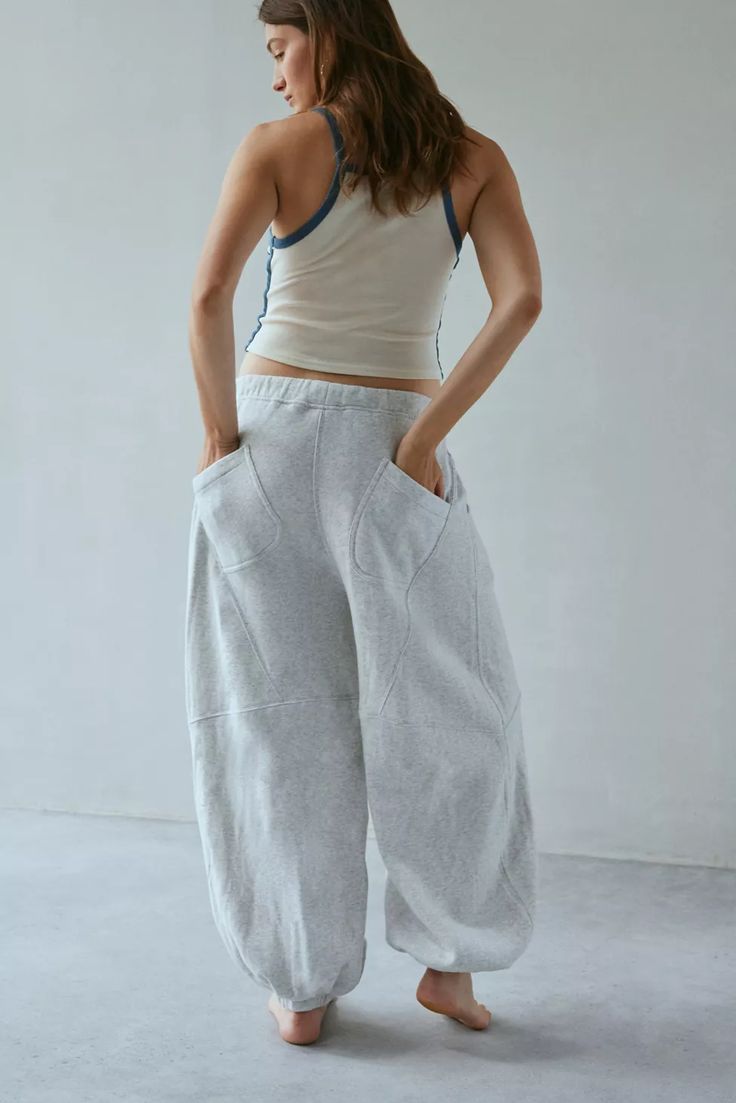 Out From Under Kai Extreme Barrel Joggers | Urban Outfitters Barrel Pants Outfit, Chunky Pants, Urban Outfitters Sweatpants, Zumba Outfit, Oversized Joggers, Oversized Sweatpants, Grey Sweatpants, Jogging Pants, Fashion Joggers