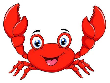 cartoon red crab with big eyes on white background stock photo, picture and royalty free