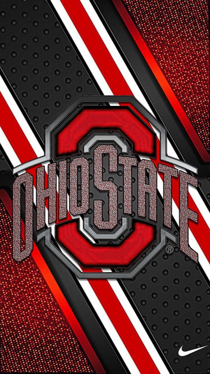 the word ohio state on a red and black background