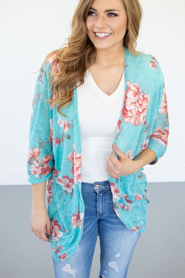 Floral Kimono Cardigan – MOB Fashion Boutique Spring Summer V-neck Cardigan, Spring Fitted Floral Print Cardigan, Spring Fitted Cardigan With Floral Print, Spring V-neck Cardigan For Day Out, Summer Floral Print Casual Cardigan, Casual Floral Print Summer Cardigan, Casual Summer Floral Print Cardigan, Spring Beach Fitted Cardigan, Spring Bohemian Floral Print Cardigan