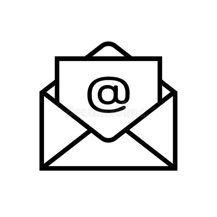 an email envelope with the letter at inside icon in thin line style on white background