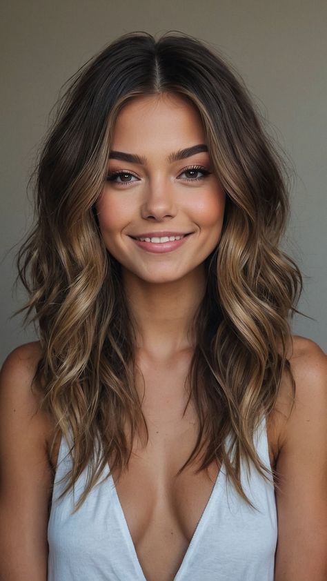 Skincare Lifestyle, Gorgeous Hairstyles, Brown Hair Balayage, Hair Color And Cut, Light Brown Hair, Long Hair Cuts, Brunette Hair, Brunettes, Brunette Hair Color