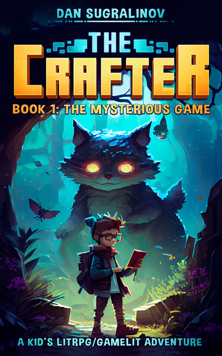 the book cover for the mysterious game, featuring an image of a boy with a backpack and