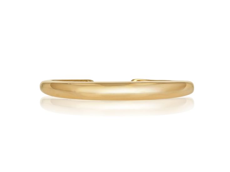 This Gold Domed Bangle in 14k yellow gold features a hinged closure. This piece looks great alone and amazing stacked with other bangles. Bangle comes in size small- perfect for a small wrist. Can be special ordered in larger sizes and in white or rose gold. The size of this bangle bracelet is approximately 6.3 inches for a size small wrist. This represents the inside circumference the bangle. Please contact us for custom sizes. Please allow 4-6 weeks for delivery Classic Gold Hinged Cuff Bracelet, Adjustable Yellow Gold Bangle With Polished Finish, Classic Hinged Yellow Gold Bangle, Classic Yellow Gold Hinged Bracelet, Luxury Yellow Gold Open Band Bracelet, Classic Gold Hinged Bracelet, Elegant Open Band Bracelet With Polished Finish, Elegant Open Band Bangle With Polished Finish, Formal Polished Open Band Bangle